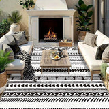 Alfombra de Terciopelo/853g/m² Poliéster Lujo Ligero Minimalista con Patrón Geométrico para Balcón y Jardín, Ultra Suave Antideslizante Toque Francés, Experiencia de Elegancia Sofisticada en Crema, Diseño Moderno a Rayas, Lavable a Máquina Tejido Plano L