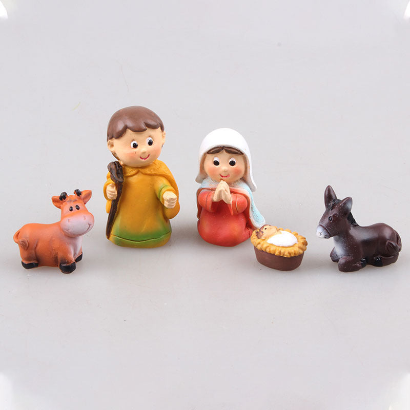 Juego de figuras religiosas del nacimiento de Jesús, set de pesebre de la Virgen María, figuras en resina