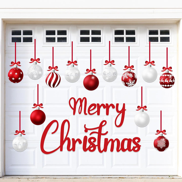 31piezas Decoraciones de Navidad para Puertas de Garaje Magnetas - Bola de Navidad Feliz Fiestas Refrigerador Cocina Decoración - Decoraciones de Navidad - Selección Polichromática