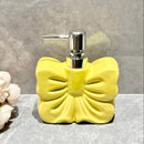 Botella de emulsión cerámica con diseño elegante y creativo, gran lazo, presión suave, ideal para envases de baño, ducha, gel líquido de cocina o decoración en hoteles temáticos