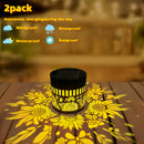 2 piezas/set, luces LED solares de proyección para pared exterior, IP65 luces para cercas con diseño metálico hueco, decorativas para patio, jardín, pasillo, terraza y escaleras, regalo exquisito para padres y amigos