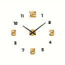 Reloj de pared silencioso de acrílico, decoración de pared sin marco 3D - Redondo, kit de reloj de bricolaje, forma de corona arqueada, para sala de estar, comedor, dormitorio, oficina, funciona con pilas AA (pilas no incluidas)