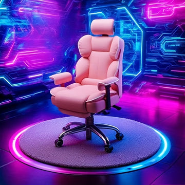 Práctica, duradera y única silla de escritorio y oficina, silla para juegos, cuero PU, ergonómicamente ajustable con respaldo alto, giratoria con reposapiés y soporte lumbar, ideal para hogar u oficina