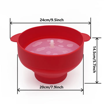 1set Cubo de Palomitas de Maíz de Silicona Plegable para Microondas, Juego de Máquina de Palomitas de Maíz, Tazón de Palomitas de Maíz de Silicona Plegable, Tazón de Palomitas de Maíz de Aire Caliente con Tapa