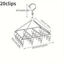 Perchero multipinzas de acero inoxidable para cortavientos, perchero pulido para secar calcetines de metal, pinza sólida gruesa para calcetines domésticos, perchero para secar ropa interior y calcetines en el balcón