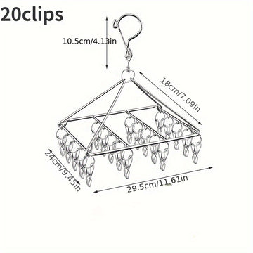 Perchero multipinzas de acero inoxidable para cortavientos, perchero pulido para secar calcetines de metal, pinza sólida gruesa para calcetines domésticos, perchero para secar ropa interior y calcetines en el balcón