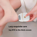 1 pieza de limpiador de pies eléctrico recargable con batería de litio de 400 mAh - Material plástico hipoalergénico, carga USB, herramienta portátil para el cuidado de los pies para diseños gruesos, blancos y dorados, limpiador de pies recargable, acces