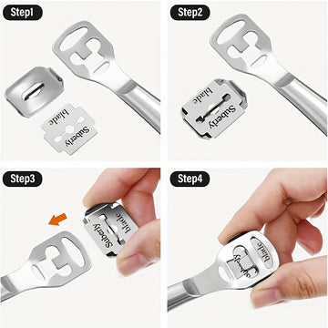 50 piezas de Cuchillas DIGRIMMS de Acero Inoxidable para Afeitadora y Lima de Uñas - Reemplazo para Herramientas Manuales, Pedicura y Depilación - Uso Profesional en Salón o Hogar, Spa - Diseño Elegante, Hojas Duraderas para Eliminación de Cutículas y Uñ
