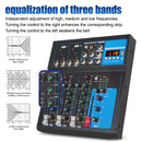 Consola mezcladora profesional NXG de 4 canales con efecto DSP, USB/MP3 para presentaciones en vivo, karaoke y transmisiones, cuerpo de aleación, operación con fuente de alimentación, enchufe para 110-130V