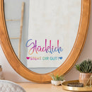 Una pegatina de frase inglesa colorida para el inodoro, decoración de baño y arte de pared de fregadero.