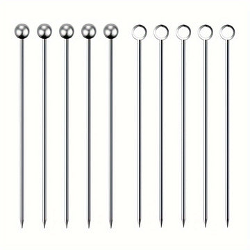 5/10/15/20/40, Palillos para cócteles, Palillos de acero inoxidable para martinis, Brochetas de metal reutilizables para aceitunas aperitivos Bloody Mary Brandied, Palillos de metal para aceitunas aperitivos frutas