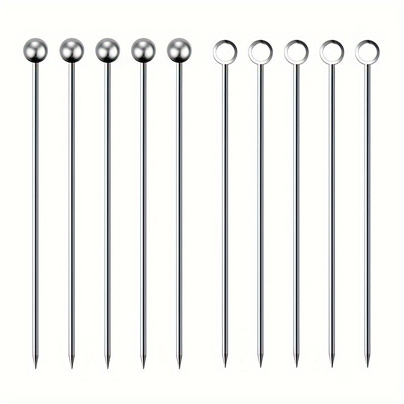 5/10/15/20/40, Palillos para cócteles, Palillos de acero inoxidable para martinis, Brochetas de metal reutilizables para aceitunas aperitivos Bloody Mary Brandied, Palillos de metal para aceitunas aperitivos frutas