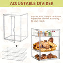 Caja de pan ajustable de 4 niveles - Contenedor de almacenamiento transparente de PET con puerta magnética, exhibidor de cocina hermético para pan, muffins, bagels y pasteles, soporte de pan de encimera | Diseño transparente | Hermético al mar