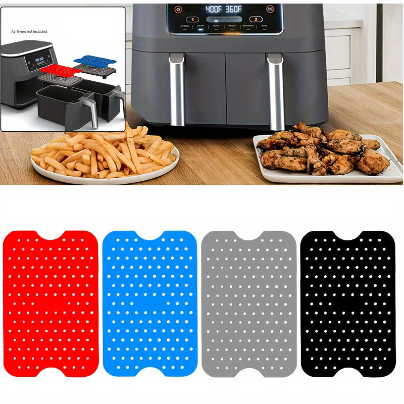 1pc Revestimiento de Silicona Reutilizable para Freidora de Aire - A Prueba de Aceite y Salpicaduras, Accesorio de Cocina Fácil de Usar, Diseño de Lunares en Rojo, Azul, Negro o Gris, Perfecto para Freír, Hornear y Cocinar al Vapor, Accesorios para Freid