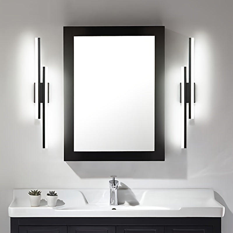 Arandela Moderna para Baño EZOS - Iluminación de 80.01 cm sobre Espejo con 3 Temperaturas Ajustables (3000K-6500K), Montaje Semiempotrado, Barra LED Energéticamente Eficiente para Baño, Dormitorio o Restaurante - Lámpara de Pared Decorativa