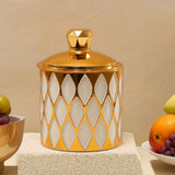 Jarras de Almacenamiento con Borde Blanco y Tapa, Juego de 3 Piezas para Cocina - Frascos Herméticos Antihumedad para Café, Dátiles, Nueces, Té y Especias, Decoración Medio Oriente, Organizador Moderno para Frutas y Snacks