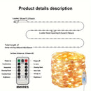 1pieza Árbol de Navidad y Luces de Hadas con Alimentación USB, 8 Modos, Control Remoto, Clasificación IP44 - Ideal para Hogar, Boda, Fiesta, Cumpleaños, Decoraciones de Halloween, Acento de Sala Festivo|Acento de Sala Festivo|Luces LED Duraderas, Decorac