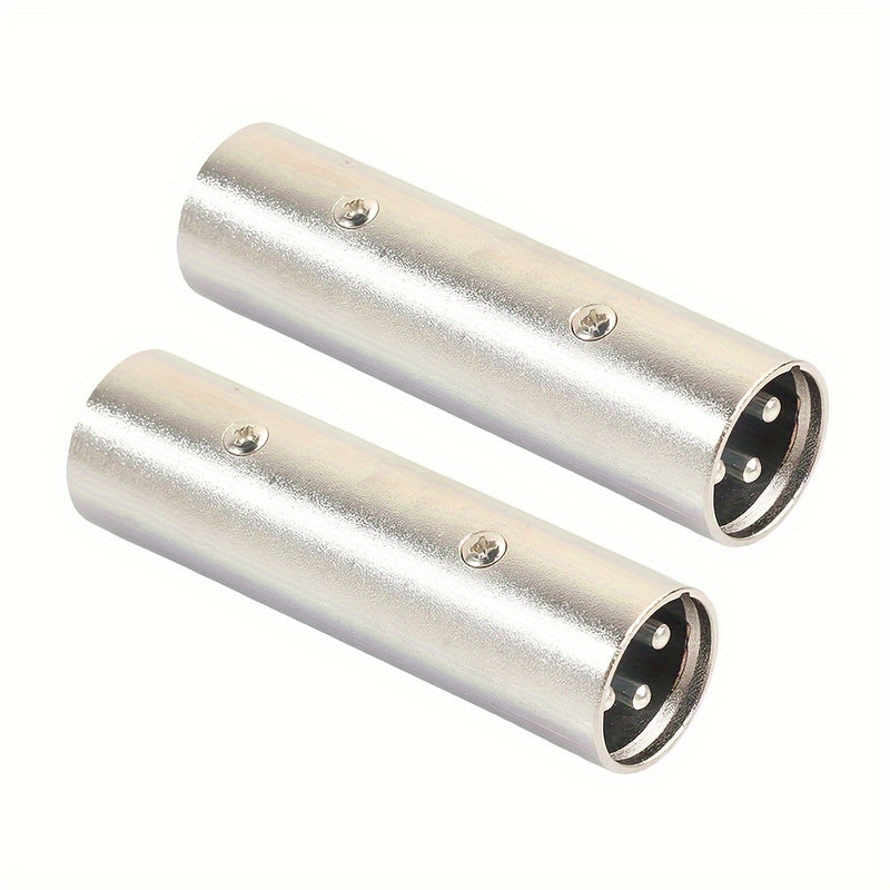 Adaptador de Audio XLR Dorado de 3 Pines Macho a Macho, Conector de Aleación de Zinc para Micrófonos, Consolas de Mezcla, Amplificadores, Altavoces - Compatible con PC, Micrófono para PC, Enchufe, Adecuado