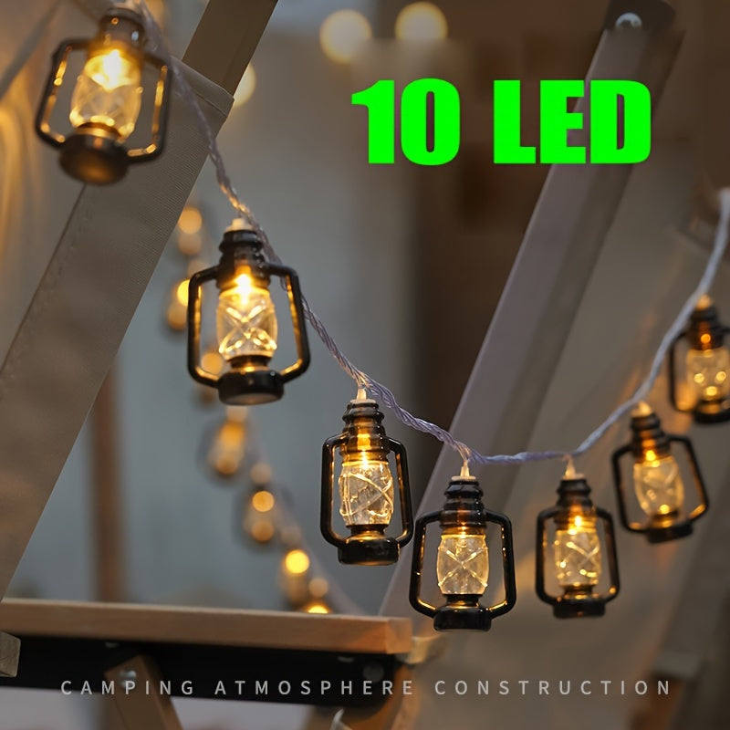 Luz de cuerda LED con botella de queroseno temática de Halloween, decoración para exteriores, funciona con baterías, plástico, luz amarilla, control por botón, sin pilas ni control remoto incluido (1 paquete)