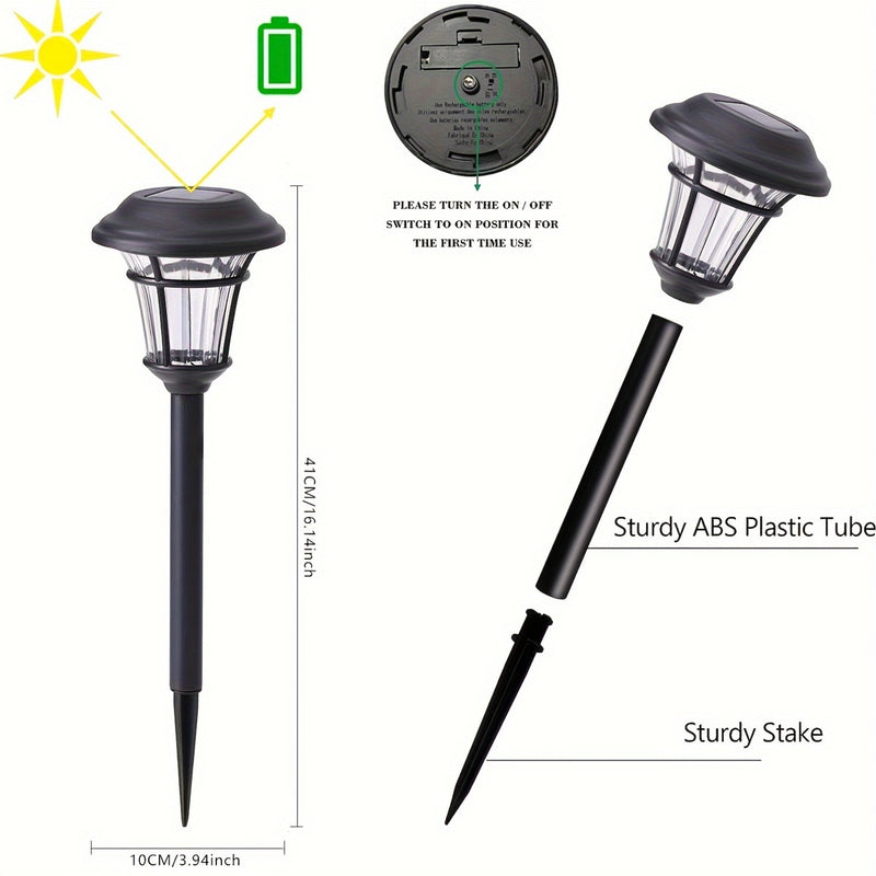 6 piezas de luces LED solares para jardín, luces de cristal para caminos para césped, luces de tierra para exteriores aptas para patios, jardines, villas, parques y luces de ambiente decorativas de Halloween.