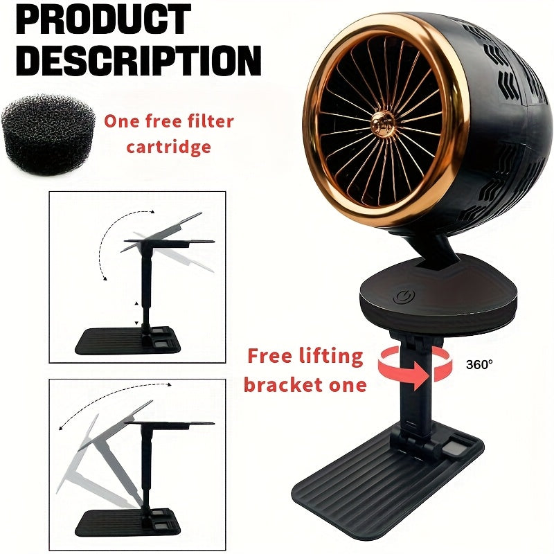 Campana Extractora Portátil con Alimentación USB y 3 Velocidades de Viento & Filtros Desmontables - Ventilador de Escritorio Mini para Cocina, Barbacoa, Olla Caliente, Filtración de Humo de Aceite & Fuente de Energía, Campana Extractora Portátil | Campan