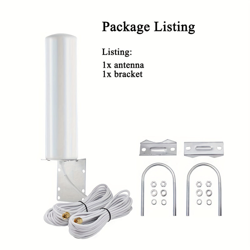 Antena Omni-Directional al aire libre 4G LTE para Router Modem Gateway, 2X2 Antenas MIMO con alta ganancia 28dBi/ Conector macho SMA/ 5 metros de cable