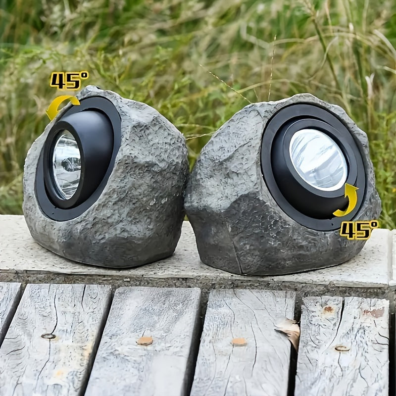 1pc de Lámpara de Piedra de Simulación Solar, Disponible en Luz Cálida/Luz Blanca, con Dos Opciones de Colores LED, Adecuada para Caminos, Patios, Céspedes, Jardines de Villa y Como Regalos para Navidad y Halloween.