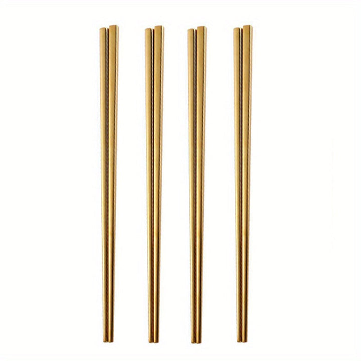 1 unidad/4 unidades de palillos de acero inoxidable de 21 pulgadas - Acabado elegante en negro, dorado y arcoíris, livianos, ideales para uso en el hogar y restaurantes, utensilios para restaurante | Palillos modernos | Utensilios duraderos