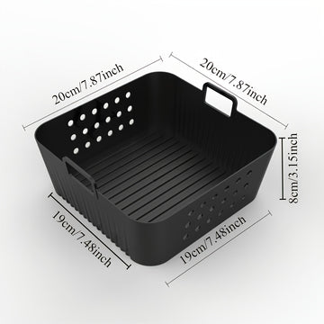 1 unidad de forro de silicona cuadrado para freidora de aire, adecuado para Philips HD9270 COSORI herramientas de repostería, cesta de freidora de aire reutilizable.