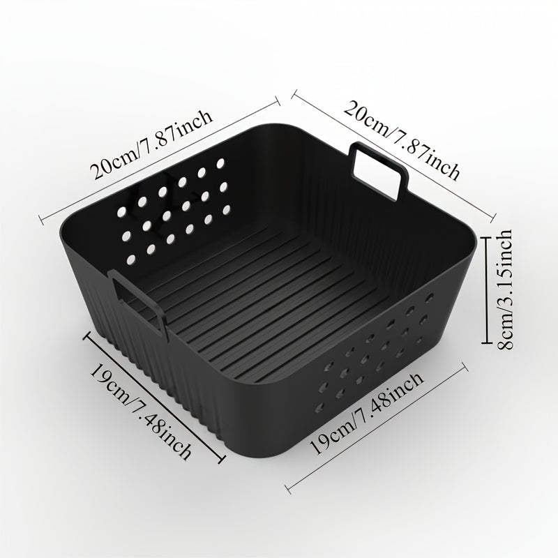 1 unidad de forro de silicona cuadrado para freidora de aire, adecuado para Philips HD9270 COSORI herramientas de repostería, cesta de freidora de aire reutilizable.