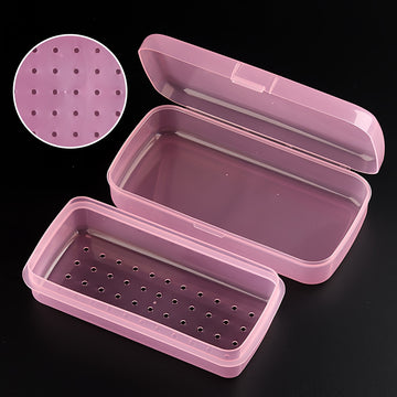 caja de almacenamiento esterilizable para herramientas de manicura, caja de limpieza plástica extraíble con filtro, caja de almacenamiento para uñas y utensilios