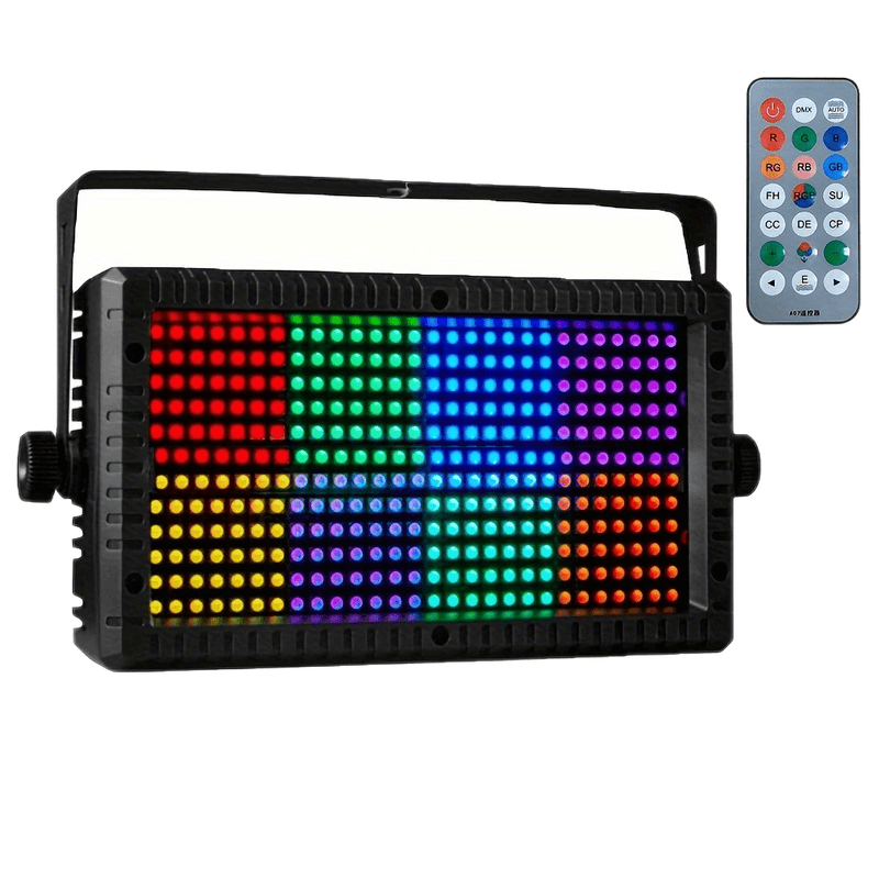 60W Mini 288LED 48 Particiones Estroboscópico RGB 3en1 DMX Súper Brillante Dj Wash Bar Súper Brillante Estroboscópico Flash Luz Efectos de Iluminación de Escenario Con Control Remoto Para Barra de Baile Vacaciones Boda Navidad Halloween Decorar Fiesta DJ