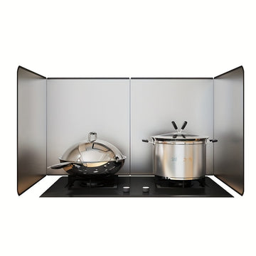 Protector de Estufa Plegable y Resistente al Calor de Acero Inoxidable de Dos Piezas para Hogar, Caravana, Cocinas de Camping, Accesorio de Cocina para Autocaravana | Accesorio de Cocina Moderno | Artículo Duradero para la Cocina