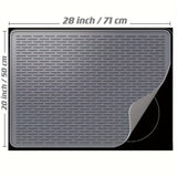 Funda de silicona extra grande para hornos, 28" x 20" (71,12" x 50,8"), resistente al calor, antideslizante, protector ideal para hornos eléctricos y encimeras de vidrio, perfecto para autocaravanas y cocinas, negro/gris.