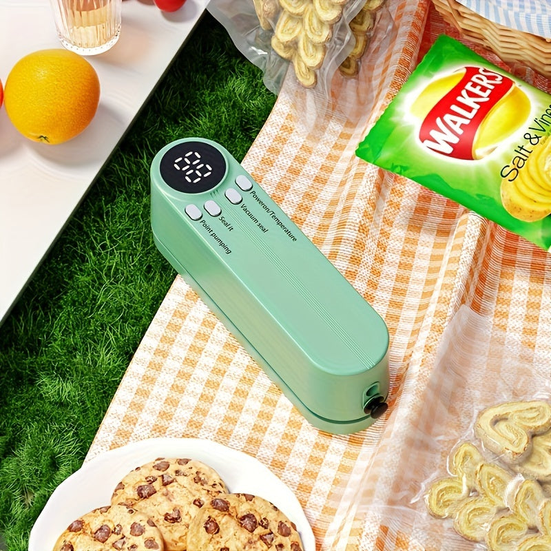 Máquina de vacío automático inalámbrico miniatura, portátil, carga USB, batería de litio recargable serie 18650 1200mAh, para cocina, conservación de alimentos, empaque de aperitivos