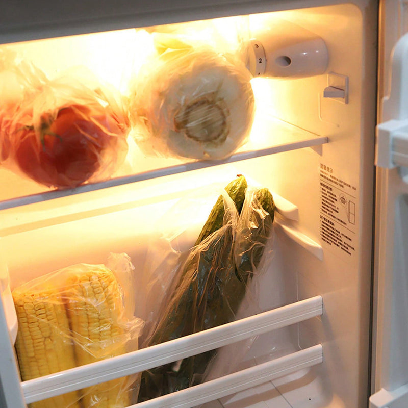100 bolsas de conservación de alimentos, plástico grueso de grado alimenticio, estilo chaleco, embalaje de cocina, tamaños grandes/medianos/pequeños, material de PC duradero para almacenamiento doméstico.