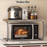1pc Estantería de metal en forma de C para cocina con microondas integrado - Organizador de espacio para electrodomésticos, botellas y elementos de cocción, estantería de mostrador | Estantería de cocina moderna | Construcción de metal, estantería de alm