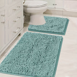Alfombrilla De Baño De Chenilla De 2 Piezas, Alfombra De Baño En Forma De U Y Rectangular, Alfombra De Felpa Suave Y Peluda Para Baño, Alfombrilla De Inodoro Antideslizante Y Absorbente De Agua, Decoración De Baño