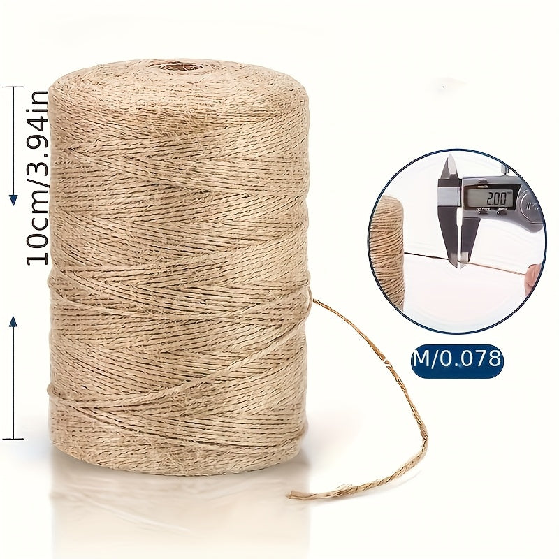 1pc Cordel de Yute Extra Resistente, 656 Pies (200m) - No Necesita Electricidad ni Batería, Ideal para Manualidades, Artesanías, Jardinería, Envoltura de Regalos y Proyectos de Arte