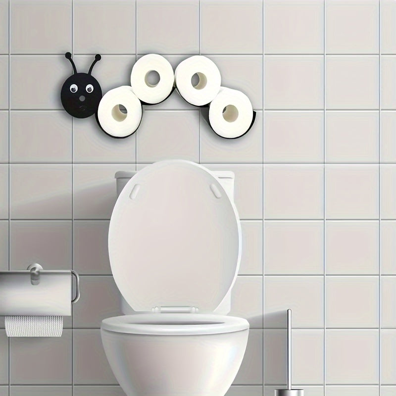 1pc Soporte de papel higiénico con forma de oruga, papel higiénico independiente con animales cómicos, almacenamiento de decoración de arte de baño Rollos de papel higiénico, suministros sanitarios