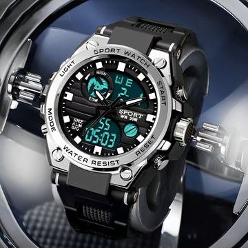 Reloj electrónico multifuncional, moderno para adolescentes, reloj despertador luminoso impermeable con cronómetro, fecha y diseño deportivo casual