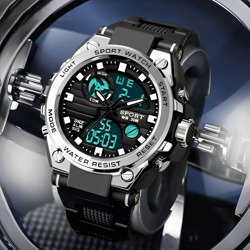Reloj electrónico multifuncional, moderno para adolescentes, reloj despertador luminoso impermeable con cronómetro, fecha y diseño deportivo casual
