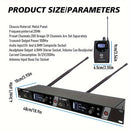 Sistema inalámbrico de monitoreo de audio LMBGM AR2080-10 UHF de 2 canales, aleación de aluminio, conector de 6.35 mm, alimentado por corriente eléctrica, 110-130V, enchufe estadounidense, ideal para escenarios, bandas, estudios y músicos - Incluye 10 re