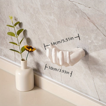 1 gancho adhesivo en forma de palma, accesorio de almacenamiento sin marcas para pared, práctico para oficina, ideal para baños, habitaciones u oficinas, para colgar llaves, joyas, bufandas o jabón