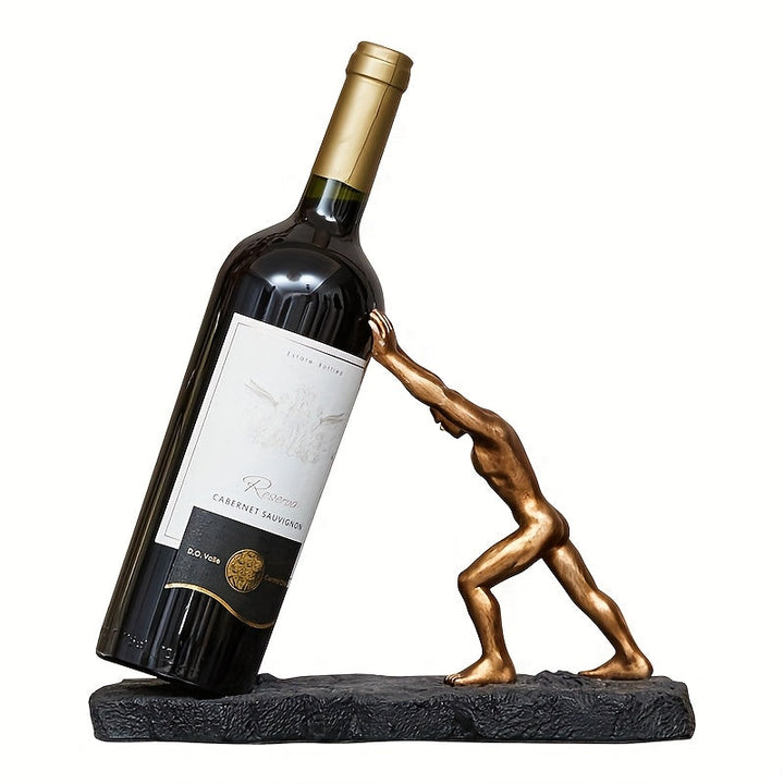 1 pieza de estante de vino de resina con figura de fuerte, ideal para oficina, sala de estar, decoración de entrada, mejora el ambiente artístico del hogar.
