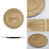 50 piezas, 13 pulgadas, platos de plástico, sol de otoño, dorados, ligeros y duraderos, reutilizables, perfectos para decoraciones de bodas, fiestas, Navidad, Halloween, suministros de vacaciones, platos decorativos de alta calidad y exquisitos.