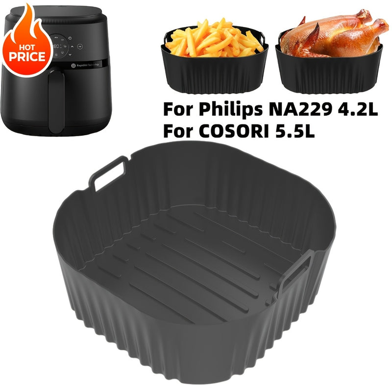 Líneas de silicona reutilizables de 20cm para freidora de aire Philips NA229 de 4.2L para freidoras de aire COSORI de 5.5L - Seguras para horno y microondas - Limpieza fácil y accesorios para freidora de aire antiadherentes
