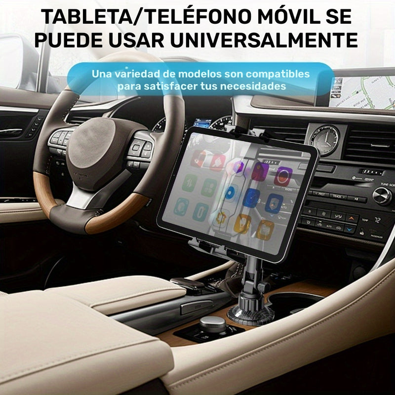 1-Paquete Soporte Ajustable para Vaso de ABS para Teléfono y Tableta, Soporte de Navegación de Doble Uso para Vehículo, Diseño Compatible con Tablero y Salida de Aire