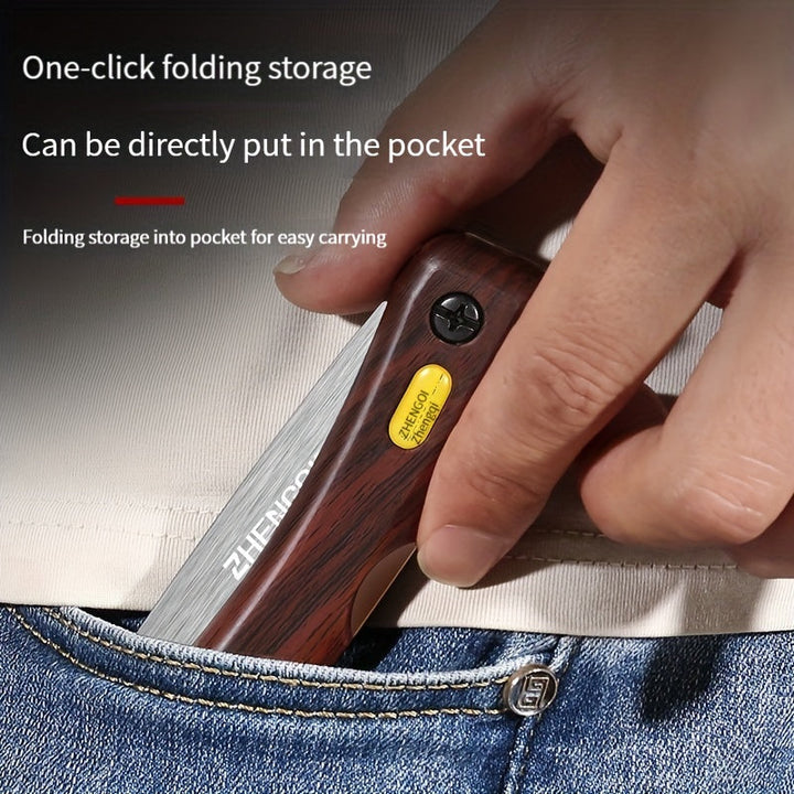 Sierra de Mano Plegable ZHENGQI 3 Lados con Hoja Ligera para Madera/Metal - Diseño Manual Sin Batería, Ideal para Carpintería, Podas y Proyectos DIY, Herramientas de Trabajo en Madera