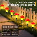 10 Luces Solares de Champiñón, Luces para Jardín Exterior. Se apagan automáticamente durante el día y se encienden por la noche. Luces solares con clasificación IPX4 y 8 modos. Ideales para verano, camping, Navidad, caminos, decoración de fiestas e ilumi